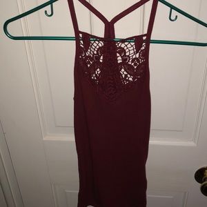 hollister high neck lace tank top
